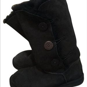 Ugg black boots with buttons